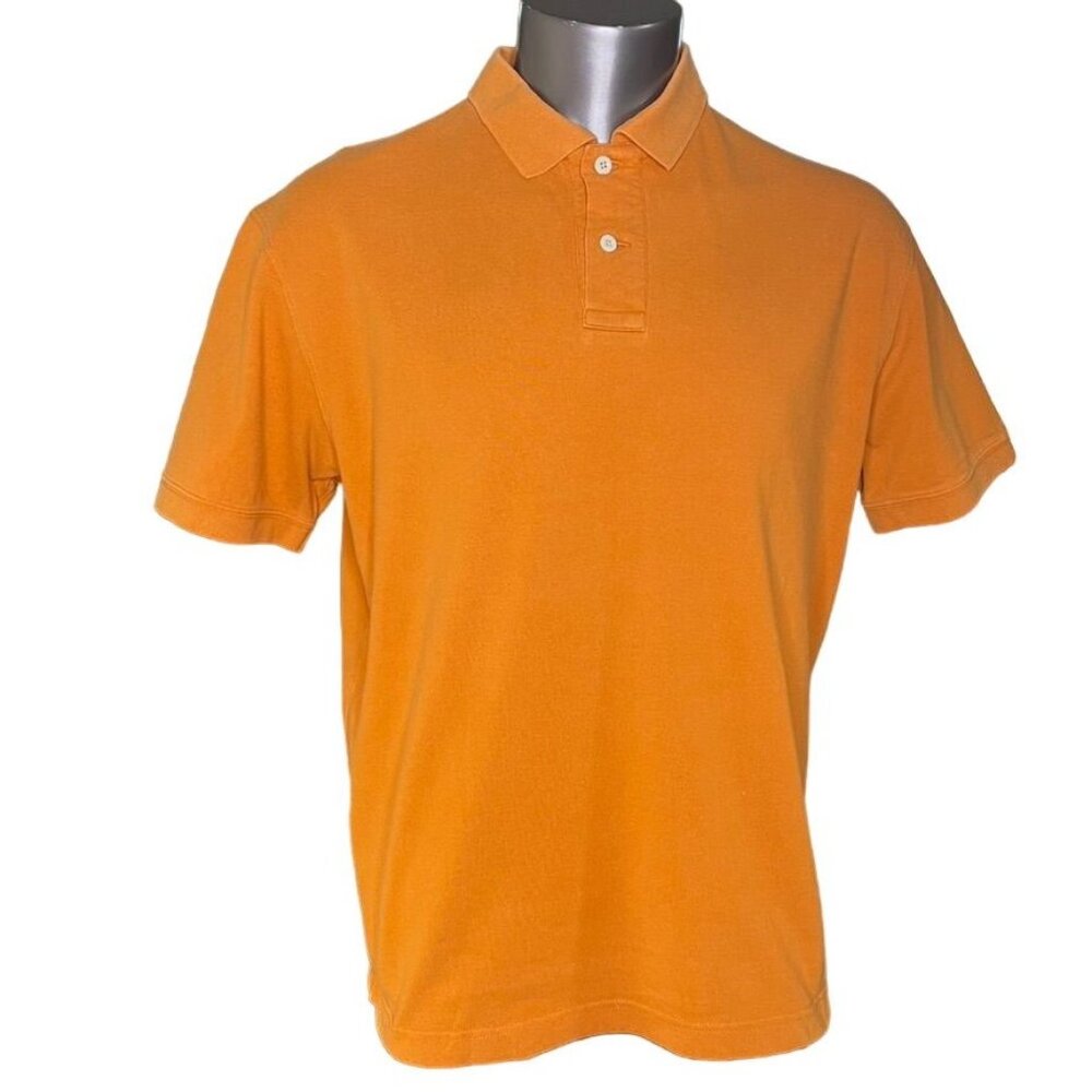 Mens Eddie Bauer Polo Golf Shirt Orange u Size Large